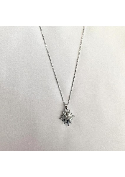 Kadın Yıldız Figürlü 316L Çelik Kolye Yıldız Kolye Parlak Taş Detaylı Kararmaz Kadın Çelik Kolye Yıldız Kolye Parlak Taşlı Kolye Gümüş Renk Kolye 316L Çelik Kolye Kararmayan Kolye Işıltılı Kolye