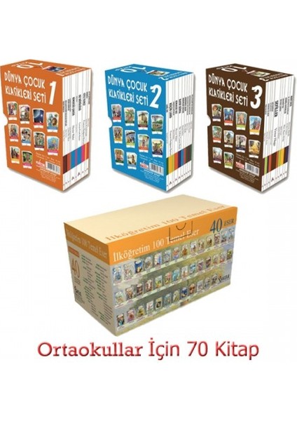 Dünya Çocuk Klasikleri ve 100 Temel Eser Seti 70 Kitap