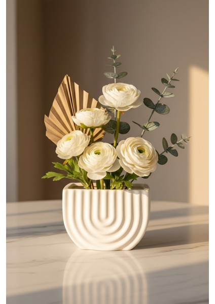 Bohem Desenli Beton Dekoratif Biblo – 15X10 cm Modern Minimal Obje