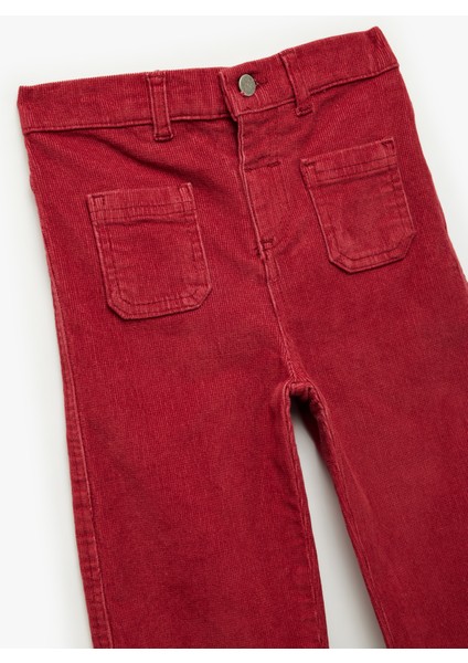 Pamuklu Cep Detaylı Geniş Paça Pantolon modelleri