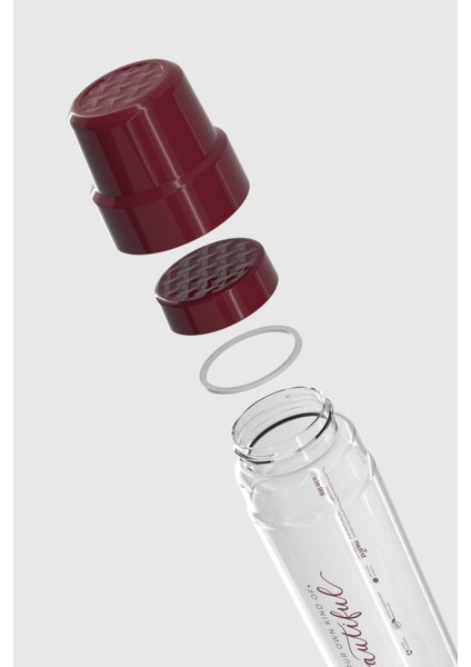 Nest Yazı Desenli 800 ml Bardaklı Tritan Matara 912085 Bordo modelleri