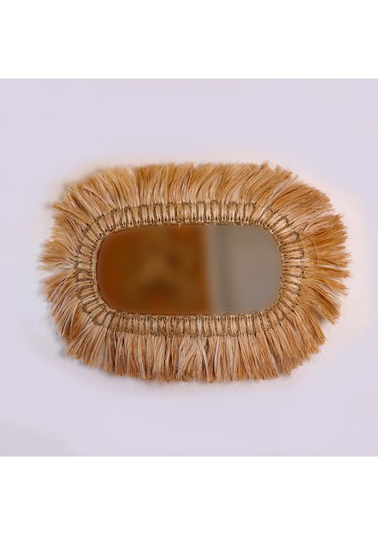 Mylamp Tribal Doğal Abaka El Yapımı Duvar Aynası 110X75 cm