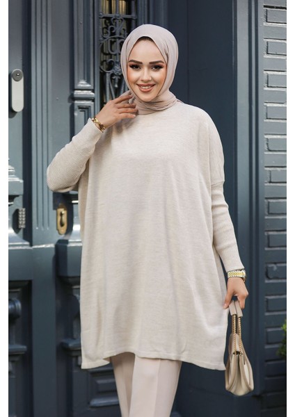 Bej Tesettür Triko Panço 3399BEJ