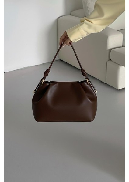 Lagraccio Paris Kadın Brale Yumuşak Deri El ve Omuz Çantası Kahve