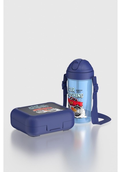 Cosmo Desenli Pp Çocuk Beslenme Kabı ve Suluk Seti 192017 Mavi