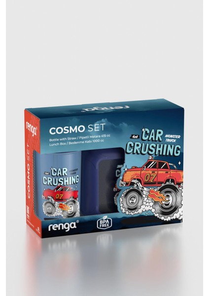 Cosmo Desenli Pp Çocuk Beslenme Kabı ve Suluk Seti 192017 Mavi fiyatları