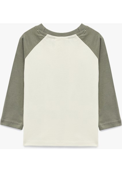 Uzun Kollu Bisiklet Yaka Baskılı Pamuklu Tişört fiyatları