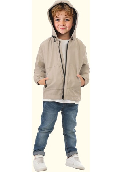 Erkek/Kız Çocuk Kapüşonlu Su ve Rüzgar Geçirmez Cepli Kışlık Yağmurluk fırsatları