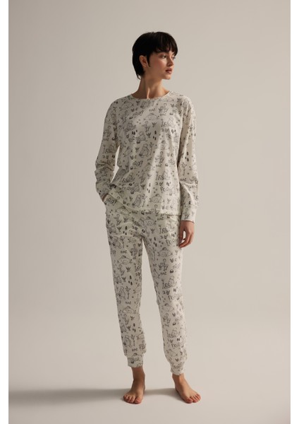 Kadın Pamuklu Uzun Kollu Pijama Takımı fiyatları