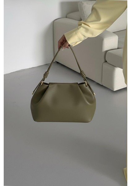 Lagraccio Paris Kadın Brale Yumuşak Deri El ve Omuz Çantası Haki Yeşil