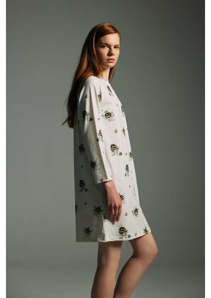 Kadın Pamuklu Uzun Kollu Gecelik fiyatları