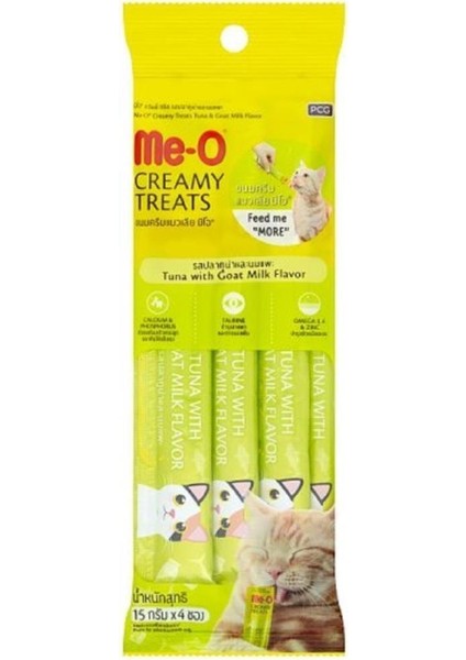 Meo Creamy Ton Balıklı ve Keçi Sütlü Kedi Ödül Maması 4X15 gr