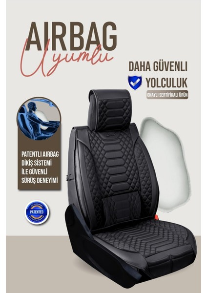 Ford Galaxy Deri Oto Koltuk Kılıfı Ön Arka Takım Siyah Royal Serisi Scr fırsatları