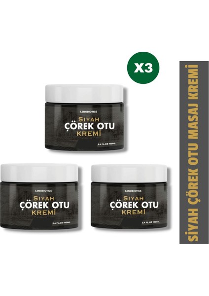 Siyah Çörek Otu Yağlı Bitkisel Içerikli Ağrı Giderici Krem 100 ml x 3 Adet