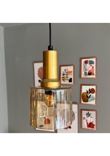 Lille Cam Bal Rengi Sarkıt Avize Gold Fener Başlık Lamba Salon Mutfak Avizeleri Pastane Modelleri