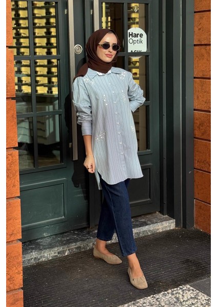 Gömlek 10002521511008 Mavi