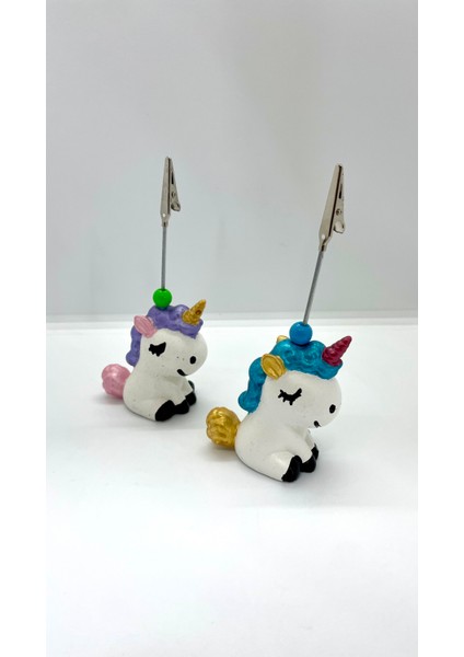 Çalışma Masası Not Tutucu Klipsli Metal Notluk Unicorn 2’li Set