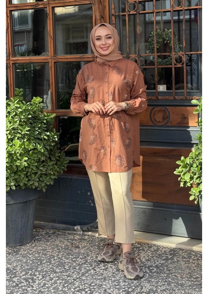 Gömlek 10002511511016 Kahve