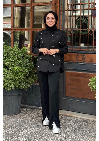 Gömlek 25W8012 Siyah