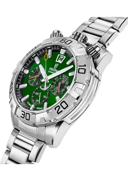 F20743/2 Quartz Çelik Gri Yeşil Kadran 10 Atm 45 mm Erkek Kol Saati modelleri