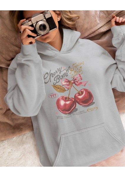 Cherry Bomb Grafik Kapüşonlu Sweatshirt | Retro Stil Unisex Sweatshirt, Kadınlar Için Hediye, Yaz Modası, Günlük Giyim