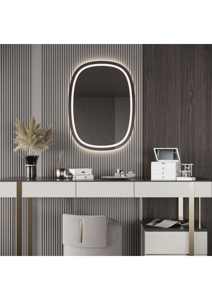 - Safır LED Aydınlatmalı Ayna 60 x 80 - Tri-Color + Dimmer + Defogger