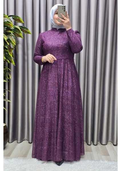 Kadın Tesettür Büyük Beden Giyim Simli Pelerinli Abiye fiyatları