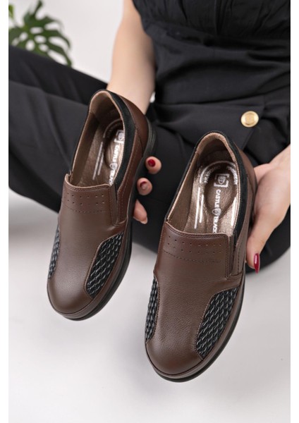 42631 Kahve Hakiki Deri Kemik Çıkıntı Kadın Ayakkabı fırsatları