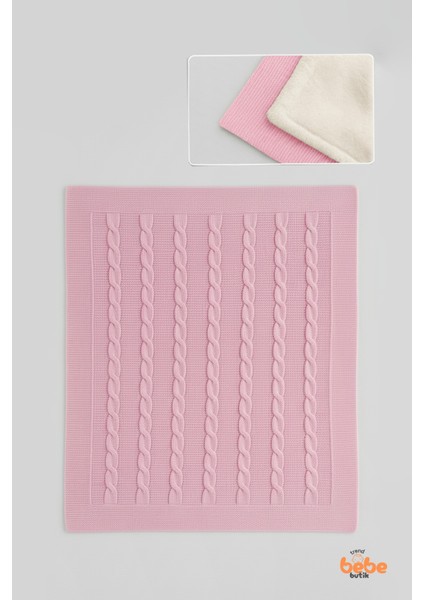 Çi Peluş Polar Triko Örgü Bebek Battaniyesi Kalın,yumuşak,saç Örgü Desenli Polar Bebek Battaniyesi