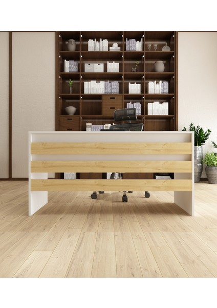 Karin Çalışma Ofis Masası | Beyaz - Safir Meşe fiyatları