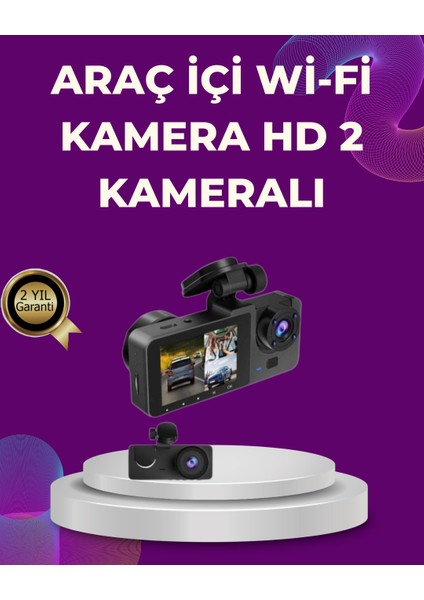 Araç Içi Dikiz Kamerası Sürüş Kaydedici 3 Lensli Dvr Kamera