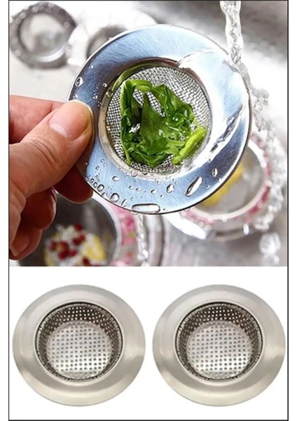 Çelik Mutfak Lavabo Süzgeci Gider Süzgeci Eviye Süzgeç 7,5 cm