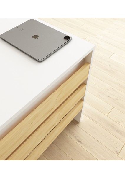 Karin Çalışma Ofis Masası | Beyaz - Safir Meşe modelleri