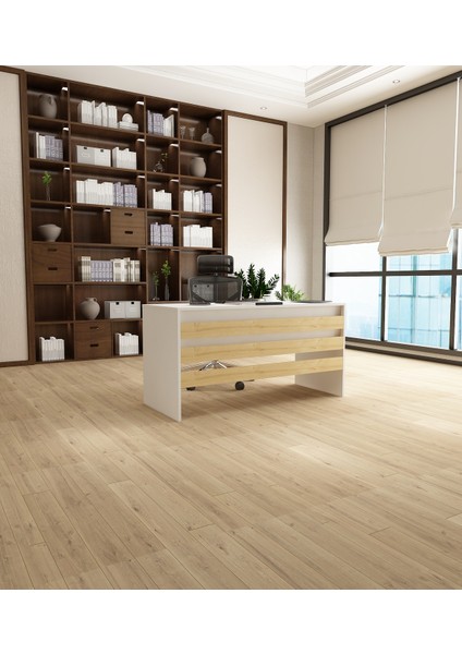 Karin Çalışma Ofis Masası | Beyaz - Safir Meşe fırsatları