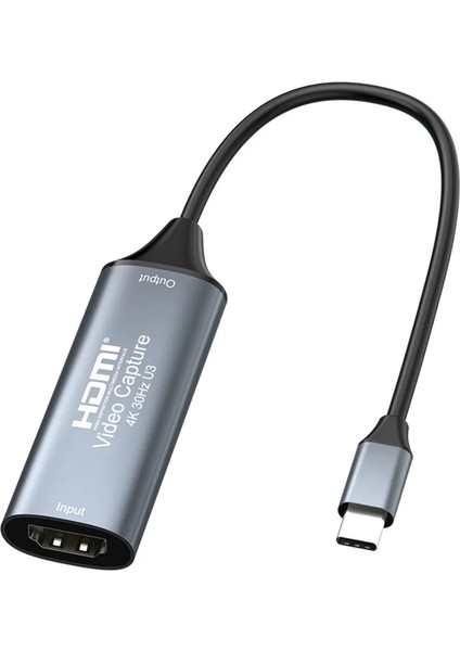 4K USB C 3.0 Type-C Video Capture Görüntü Yakalama Adaptörü USB 4K 30Hz Akış Öğretim Video Konferans Veya Canlı Yayın Için Oyun Yakalama Kartı (Hdmı Aktarma Için Kullanılmaz)