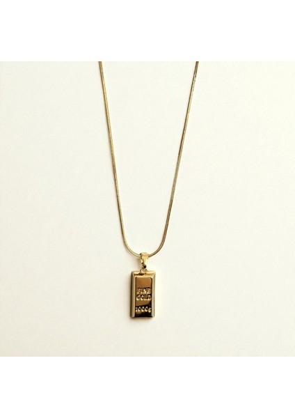 Kadın Külçe Kolye Çelik Altın Renk Kolye Gold Kolye Külçe Figürlü Paslanmaz Çelik Kadın Kolye Paslanmaz Çelik Kolye Kararmayan Kolye Günlük Kolye Şık Kolye Kadın Takı Külçe Kolye Çelik Kadın Kolye