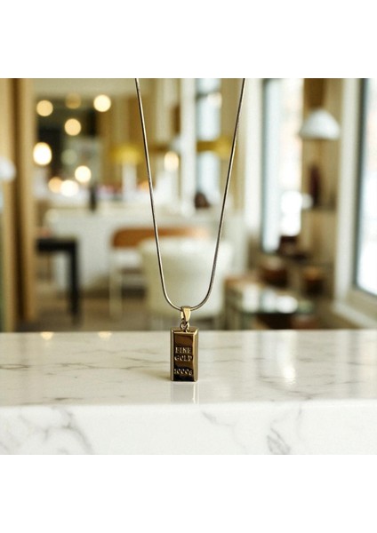 Kadın Külçe Kolye Çelik Altın Renk Kolye Gold Kolye Külçe Figürlü Paslanmaz Çelik Kadın Kolye Paslanmaz Çelik Kolye Kararmayan Kolye Günlük Kolye Şık Kolye Kadın Takı Külçe Kolye Çelik Kadın Kolye fiyatları