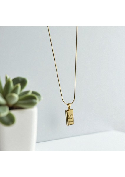 Kadın Külçe Kolye Çelik Altın Renk Kolye Gold Kolye Külçe Figürlü Paslanmaz Çelik Kadın Kolye Paslanmaz Çelik Kolye Kararmayan Kolye Günlük Kolye Şık Kolye Kadın Takı Külçe Kolye Çelik Kadın Kolye