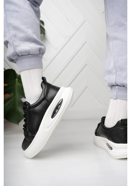 Dvm 5750 Siyah Beyaz Havalı Taban Kadın Sneakers