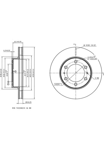 50482 Fren Diski On 435120K090 (2 Adet Fiyatıdır)