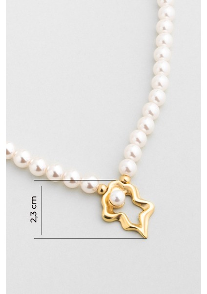 Camila 18 Ayar Sarı Altın Kaplama 42 cm Gümüş Inci Kolye fiyatları