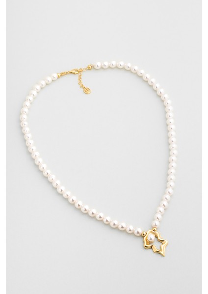 Camila 18 Ayar Sarı Altın Kaplama 42 cm Gümüş Inci Kolye fırsatları