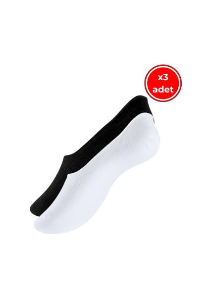 6'lı Unisex Babet Çorap, 39-42, %80 Pamuklu, Siyah-Beyaz