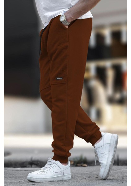 Acı Kahverengi Erkek Paçası Lastikli Polar Eşofman Altı 6555