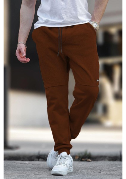 Acı Kahverengi Erkek Paçası Lastikli Polar Eşofman Altı 6555 modelleri