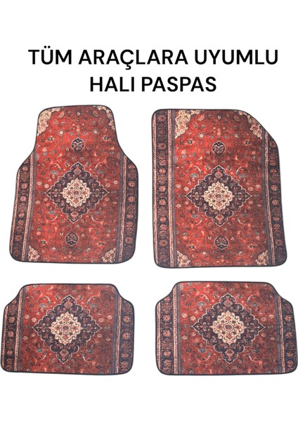 Lüx Oto Halı Paspas Desenli Yıkanabilir Universal (Her Araca Uyumlu)(Türk Motifi Desenli Koyu)