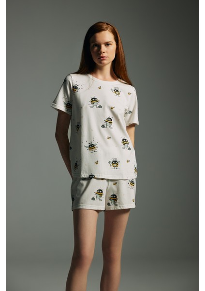 Kadın Pamuklu Kısa Kollu Pijama Üstü fiyatları