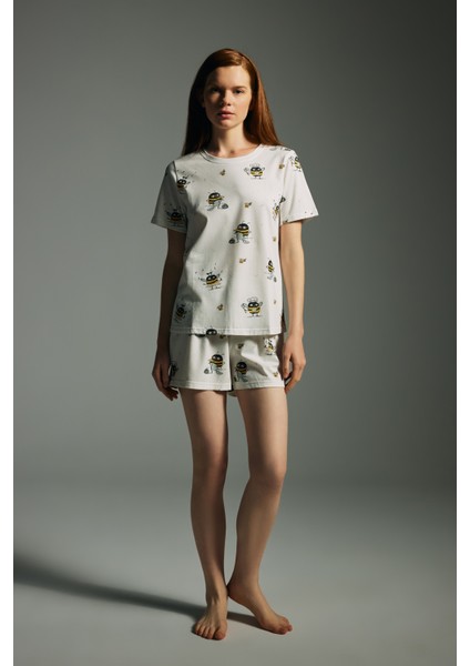 Kadın Pamuklu Kısa Kollu Pijama Üstü modelleri