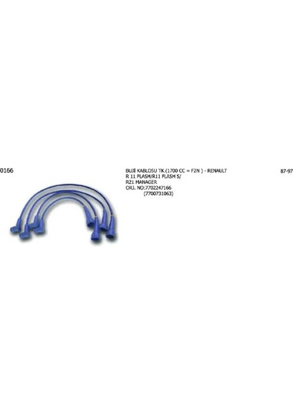 0166 Buji Kablosu 7700731063 7702247166