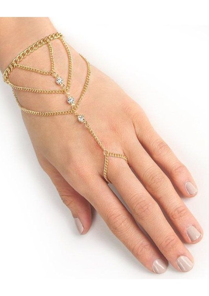 Zarif Şık Kadın El Üstü Şahmeran Bileklik Aksesuarı